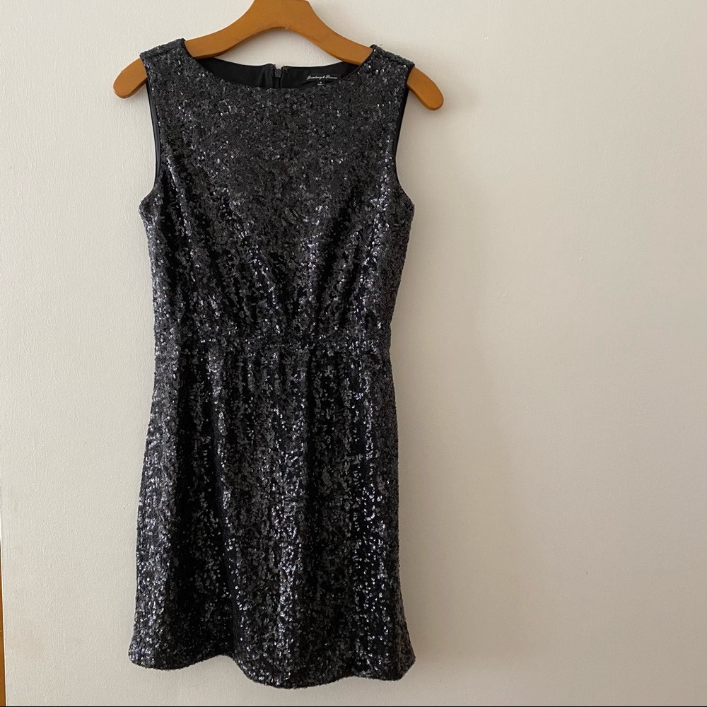 Madewell Broadway and Broome shift/mini black sequin dress